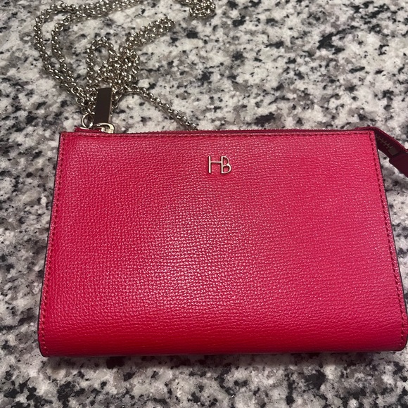 Henri Bendel Red Leather Chain Wristlet / Crossbody